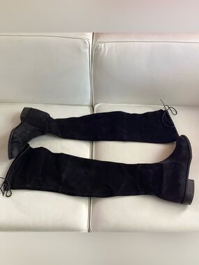 Stuart Weitzman Black Lowland Over-the-Knee Suede Boots SZ 6.5